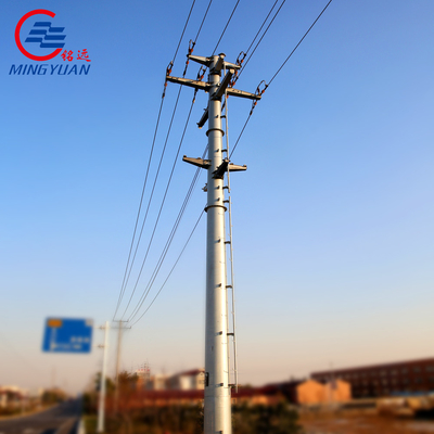 قطب فولادی برق هشت ضلعی 11kv توزیع برق داغ