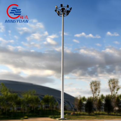 قطب روشنایی دکل بالا فولادی چراغ خیابانی خورشیدی LED گالوانیزه چند ضلعی مخروطی هشت ضلعی